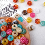 Acrylic Round Spacer Beads 14mm Antique Blooming Ink 50pcs