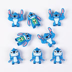 Silicone 3D Focal Beads Disney Blue Stitch Pull Ears Muscle Pose 20pcs 2