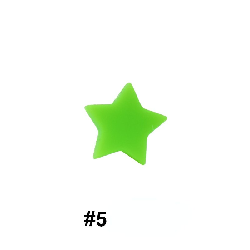 14mm Star Silicone Beads Solid Colors Matte Finish 50pcs 7
