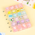 Liquid Glitter Acrylic Square Beads 22mm Sanrio Series 5pcs 5
