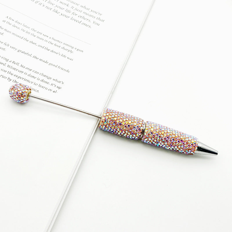 DIY Electroplated Colorful Rhinestones Beadable Pen 9