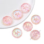 Flat Round Acrylic Beads 23mm Iridescent Puppy Wreath Design 8pcs 10