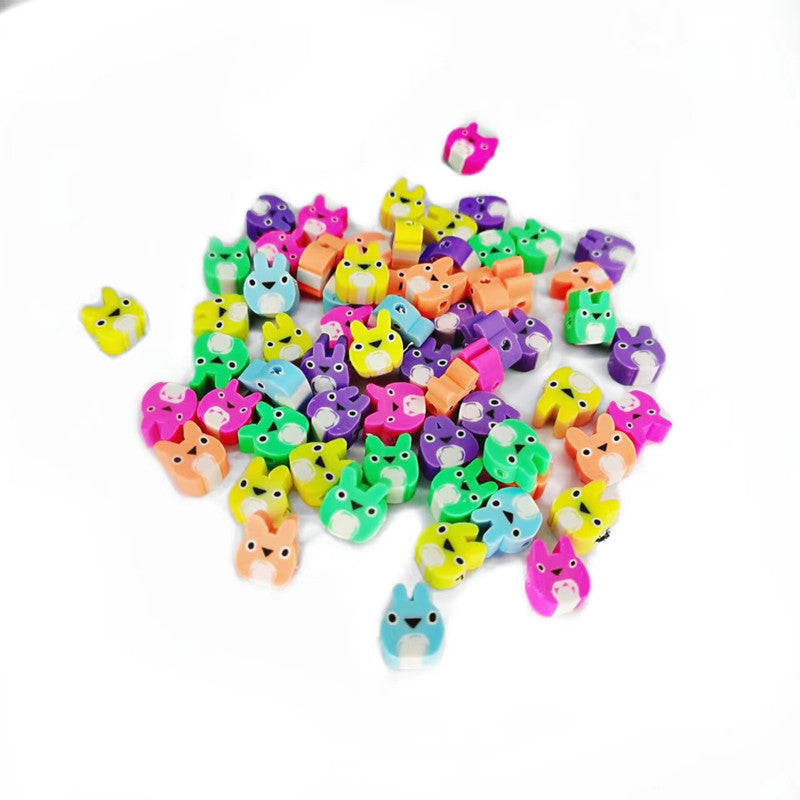 Animal and Plant Series Flat Clay Beads Colorful Polymer 100pcs 17