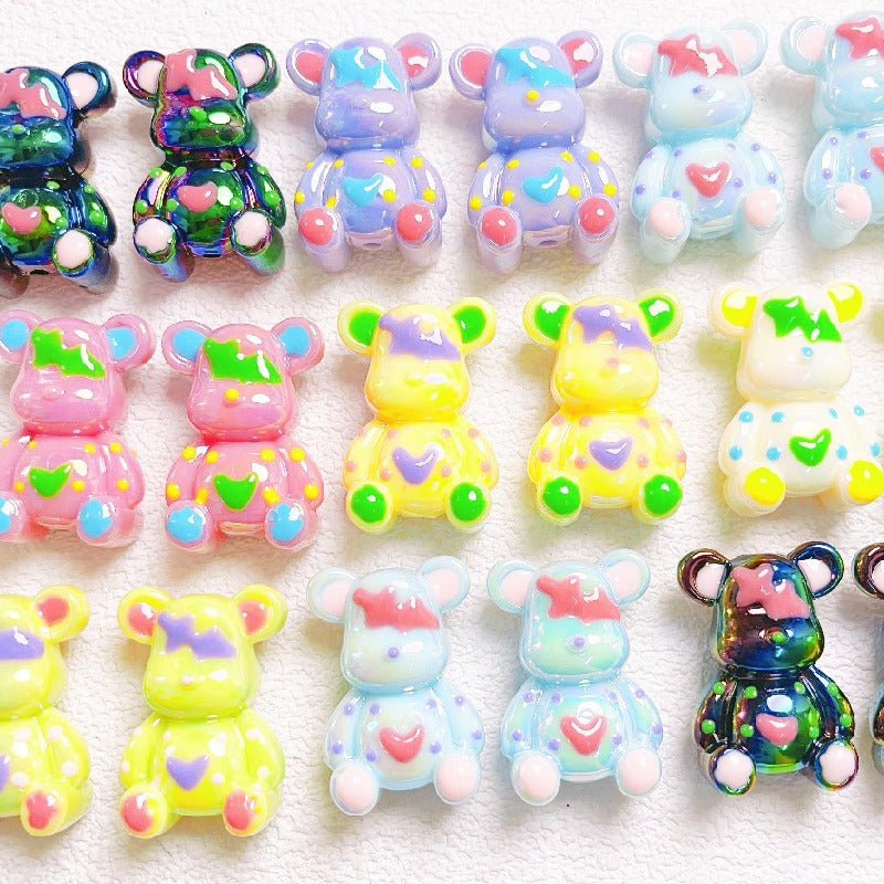 Glow Light In the Dark Little Bear Acrylic Beads 22x32mm 5pcs 2