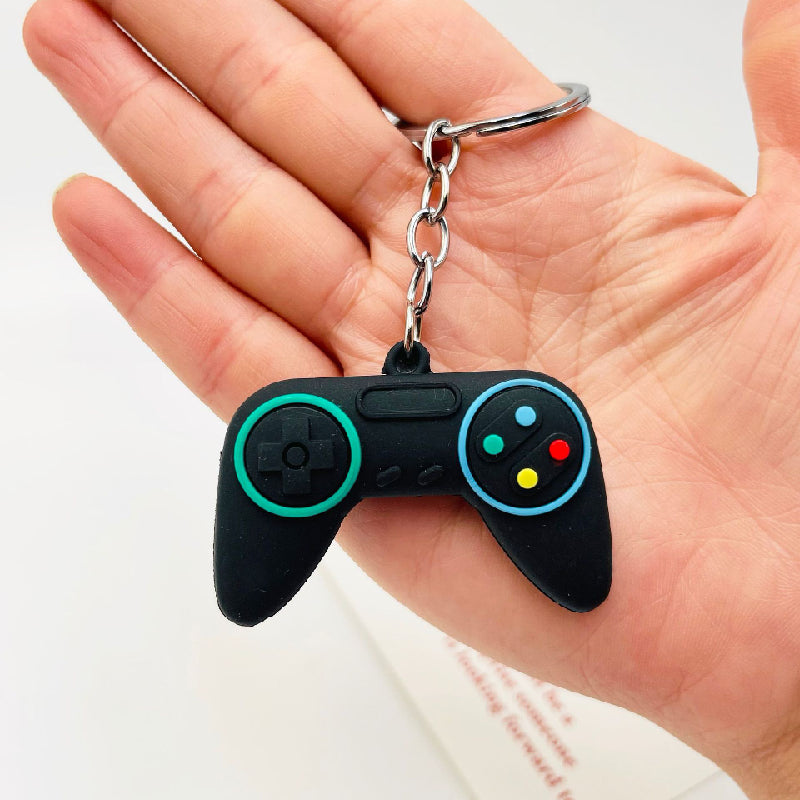PVC Game Controller Keychain Creative Colorful Matte Finish 7