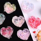 Rose Heart Shaped Acrylic Beads 24mm 5pcs 3