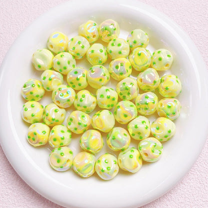 UV Finish Dot Acrylic Beads 16mm Pastel Colors 10pcs 7