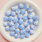 Hand Painted Jelly Bean Acrylic Beads 16mm Cream Colors 10pcs 14