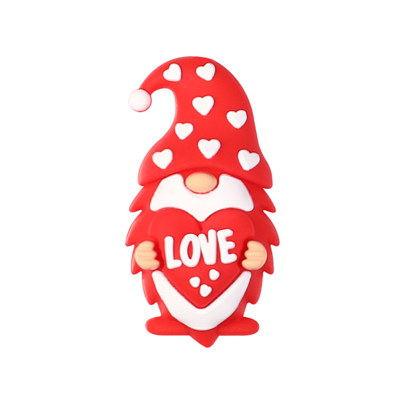 Silicone 3D Focal Beads Valentine Animal Love Holding Heart 20pcs 11