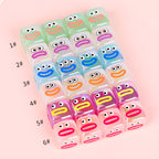 Jelly Color Monster Emoji Printed Acrylic Square Beads 14mm 10pcs 3