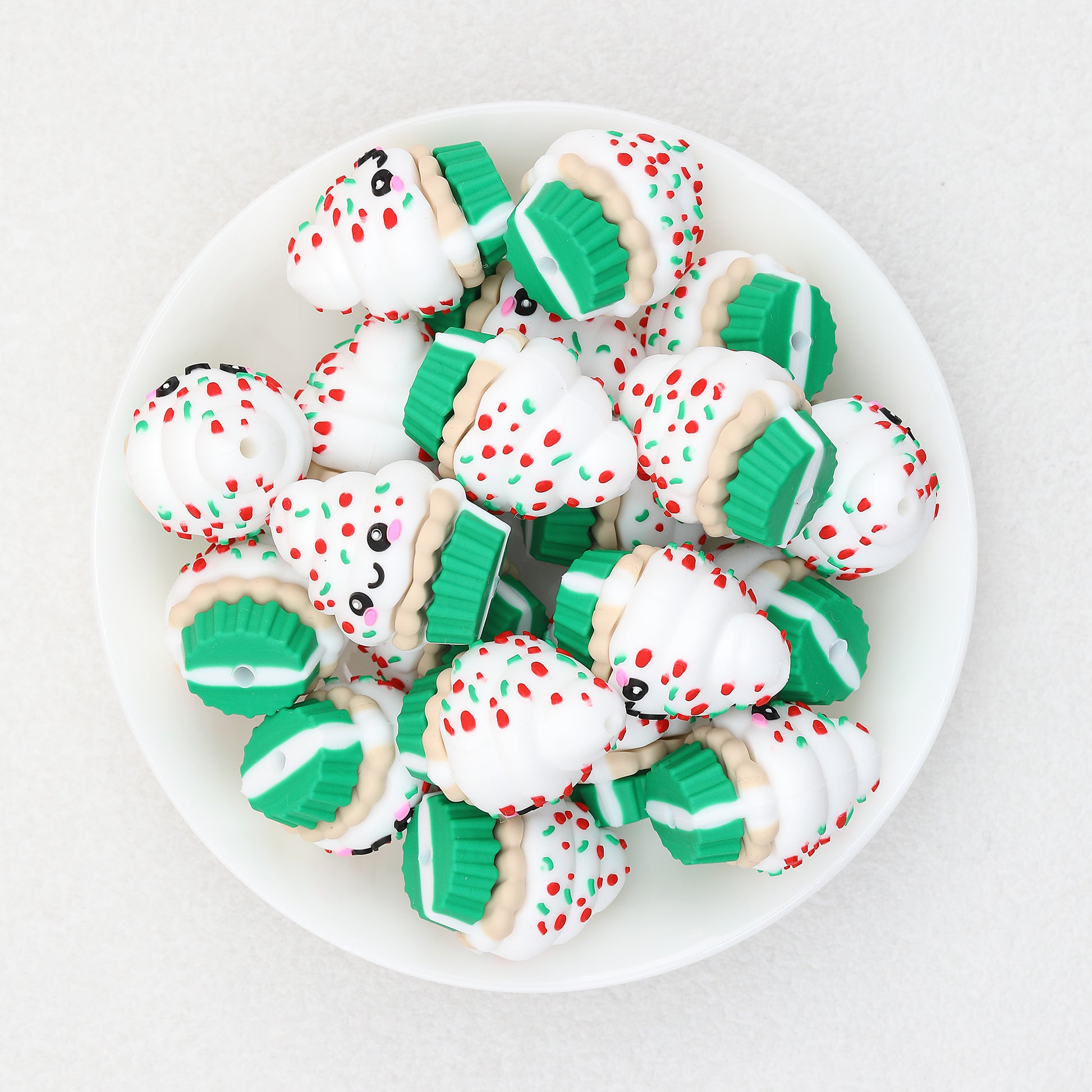 3D Crushed Sugar Cake Cup Focal Beads 20 pcs 3