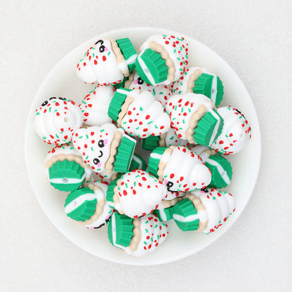3D Crushed Sugar Cake Cup Focal Beads 20 pcs 3