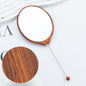 Beadable Plastic Mirrors Oval Wood Pattern