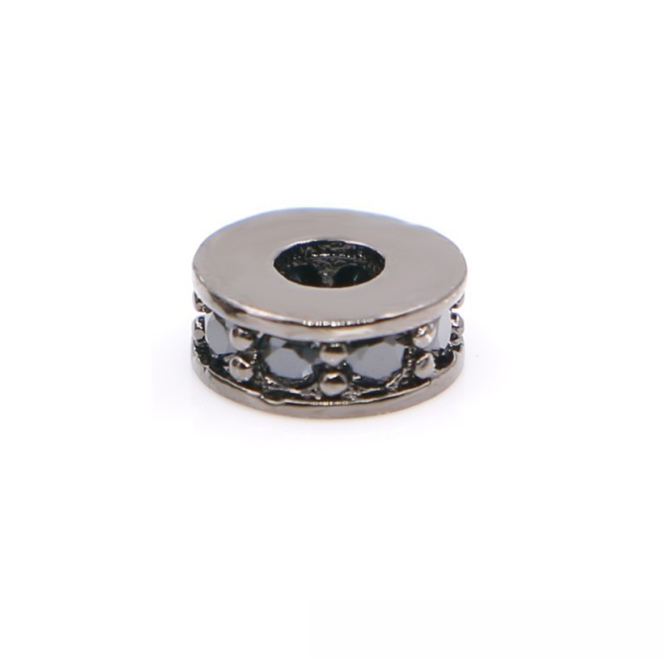 Copper Round Spacer Beads 8mm Inlaid Zircon 10pcs 4