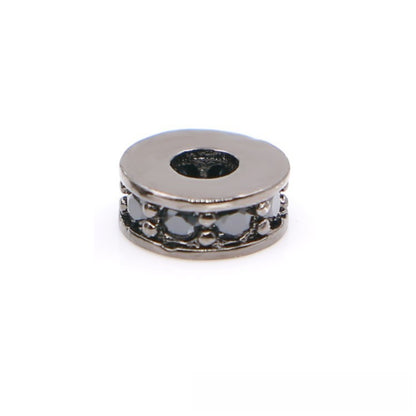 Copper Round Spacer Beads 8mm Inlaid Zircon 10pcs 4