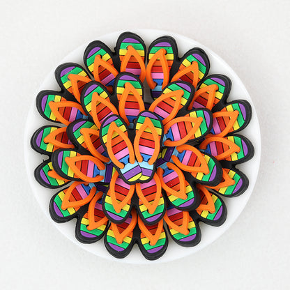 Colorful Flip Flops 3D Silicone Focal Beads 20 pcs 6