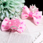 Fancy Heart Bow Acrylic Beads with Rhinestones 23mm 3pcs 11