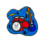 Silicone Focal Beads Musical Instrument Drum and Guitar Design 20pcs