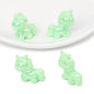 Painted Unicorn Acrylic Beads 25x26mm Pastel Iridescent Shine 4pcs 16