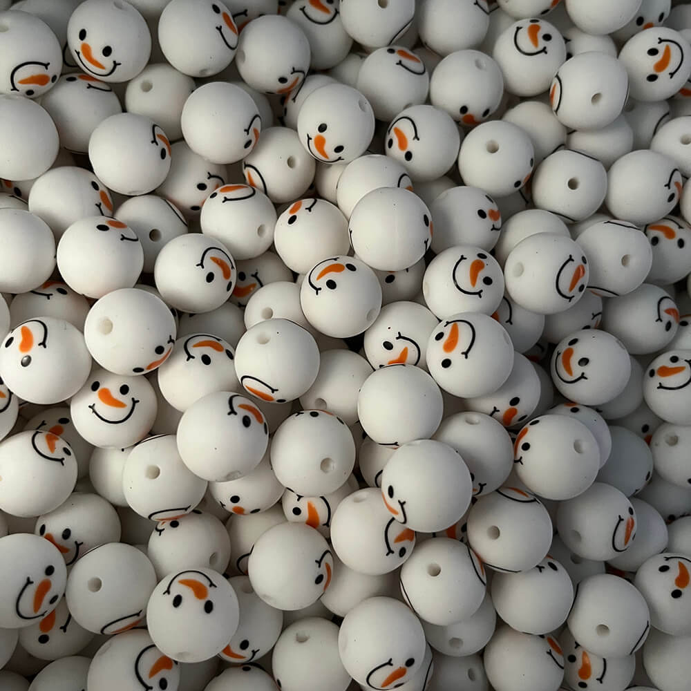 3-149# Christmas Printed Silicone beads