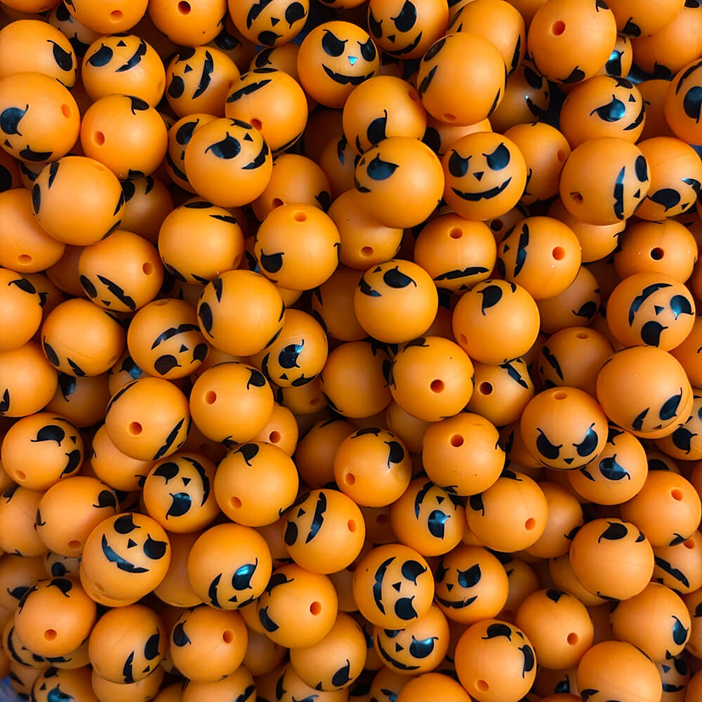 3-#158 Halloween Printed Silicone Beads