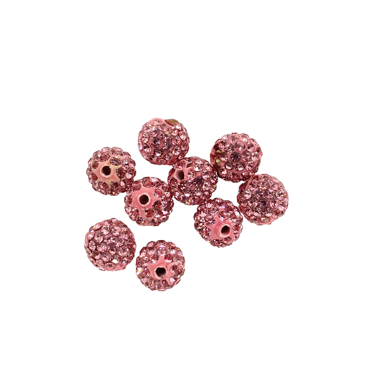 Clay Round Rhinestone Beads 8mm Multicolor Sparkle 50pcs
