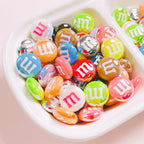 Glossy M Beans Acrylic Beads 14mm Colorful Candy 10pcs 5