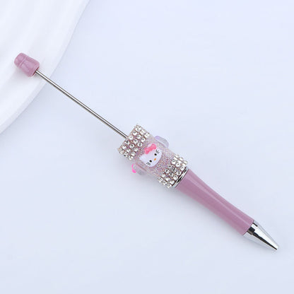 Beadable Pen with Kitty and Rhinestone  33