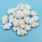Silicone Focal Beads Rabbit Pastel Cheeks Detailing 10pcs
