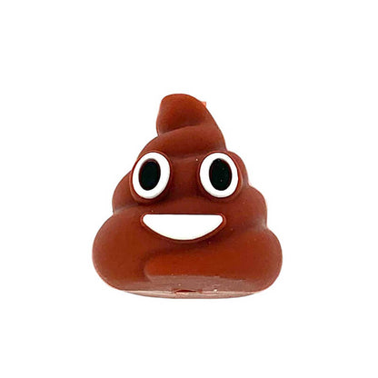 Silicone 3D Focal Beads Poop Light Brown Cheeky Smile 4