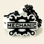 Silicone Focal Beads Technician Maintenance Black On White Mechanic Graphic 20pcs
