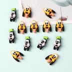 Silicone 3D Focal Beads Disney Pluto Goofy Head Green Hat Smiling Face 20Pcs 2