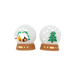 Silicone 3D Focal Beads Christmas Crystal Ball Brown Base 20Pcs