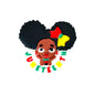 Silicone Focal Beads Juneteenth Afro Puff Girl With Red Yellow Bow 20pcs