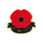 Silicone Focal Beads Red Poppy Lest We Forget Text Gold Outline 20pcs