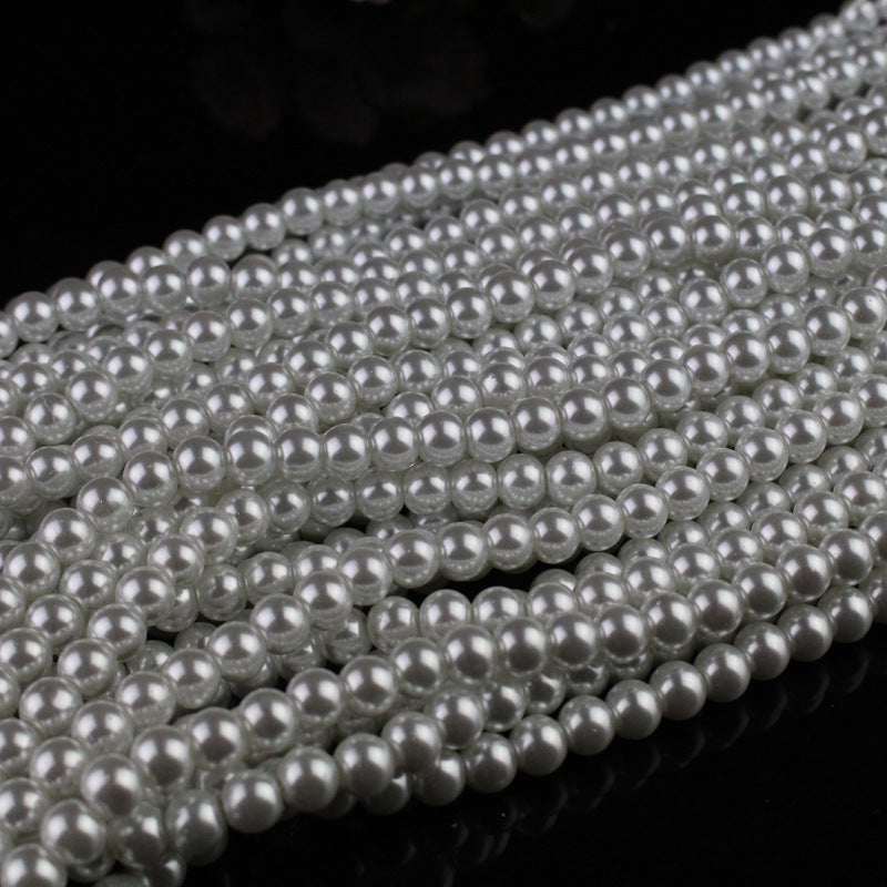 Pearl Glass Beads 3-16mm Beige Imitation Pearl Finish 6