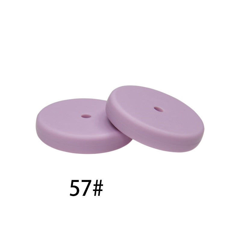 25mm Silicone Beads Flat Coin Spacer Pastel Mix 50pcs 15