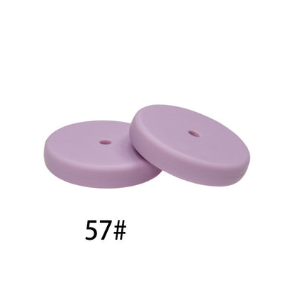 25mm Silicone Beads Flat Coin Spacer Pastel Mix 50pcs 15