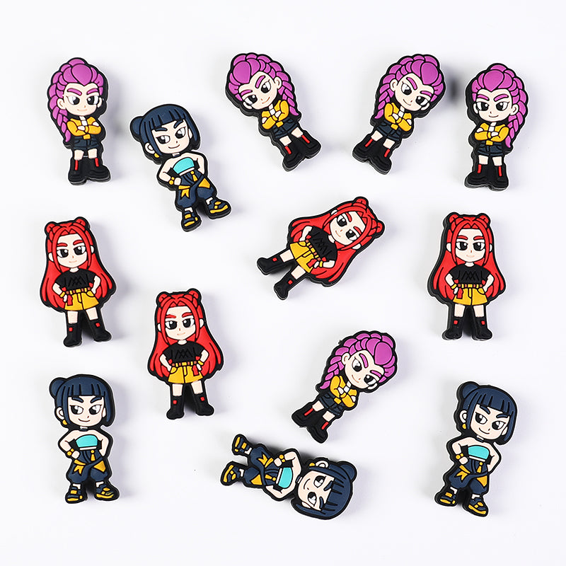 Silicone Focal Beads KPop Demon Hunters Standing Figure 20pcs 5