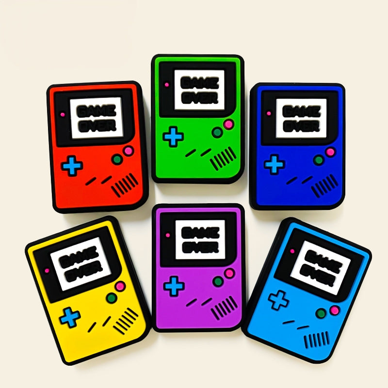 Silicone Focal Beads Nostalgic Handheld Game Console Game Over Text 20pcs