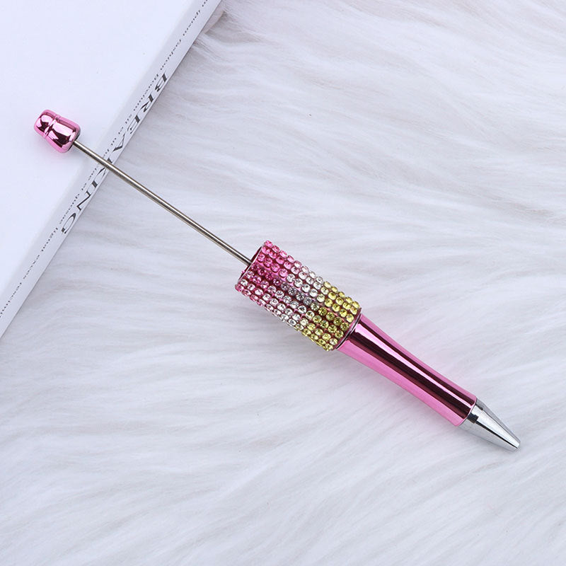 Beadable Pen with Rhinestone Grip and Decorative Cap Multiple Colors 11