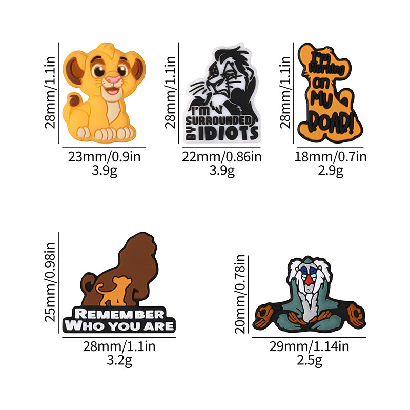 Silicone Focal Beads Lion King Expressions Quotes 20pcs 9