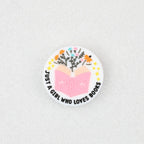 Silicone Focal Beads Just A Girl Who Loves Reading Pink Book Floral Text 20pcs