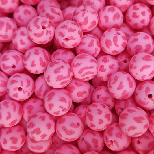 15mm Silicone Beads Multi Base Cute Duck Print 50pcs 2