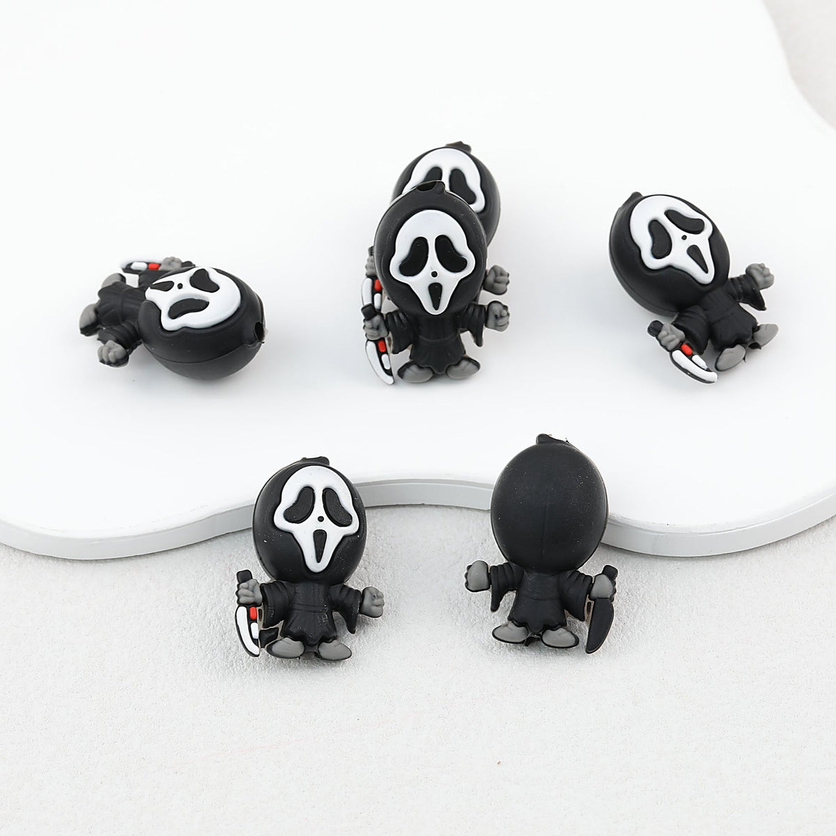 Silicone 3D Focal Beads Ghostface Front View Knife Accessory - 1 piece