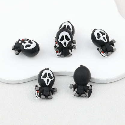 Silicone 3D Focal Beads Ghostface Front View Knife Accessory - 1 piece