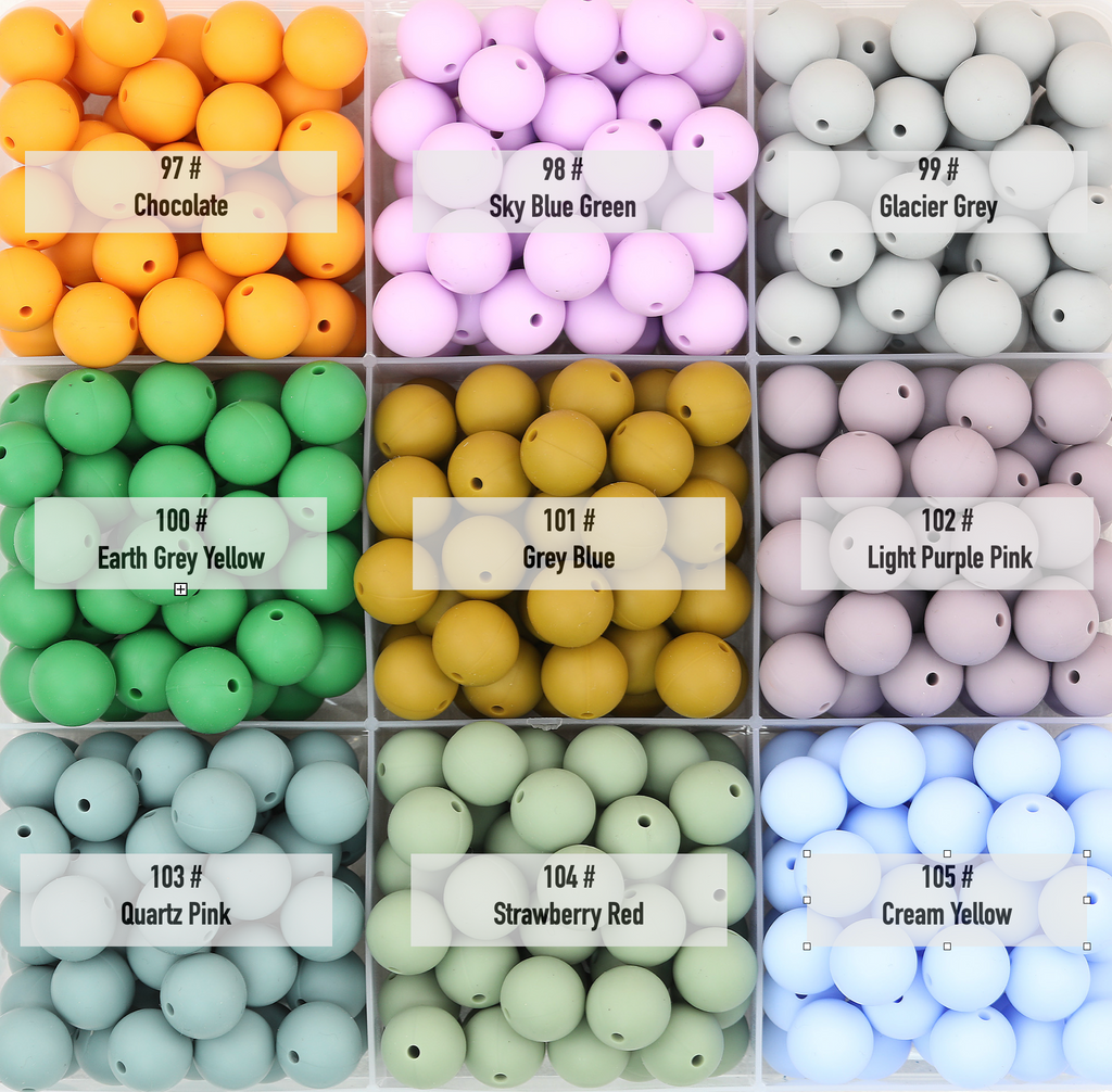 50pcs 15mm Solid Color Round Silicone Beads-32 Colors（97-123） 2
