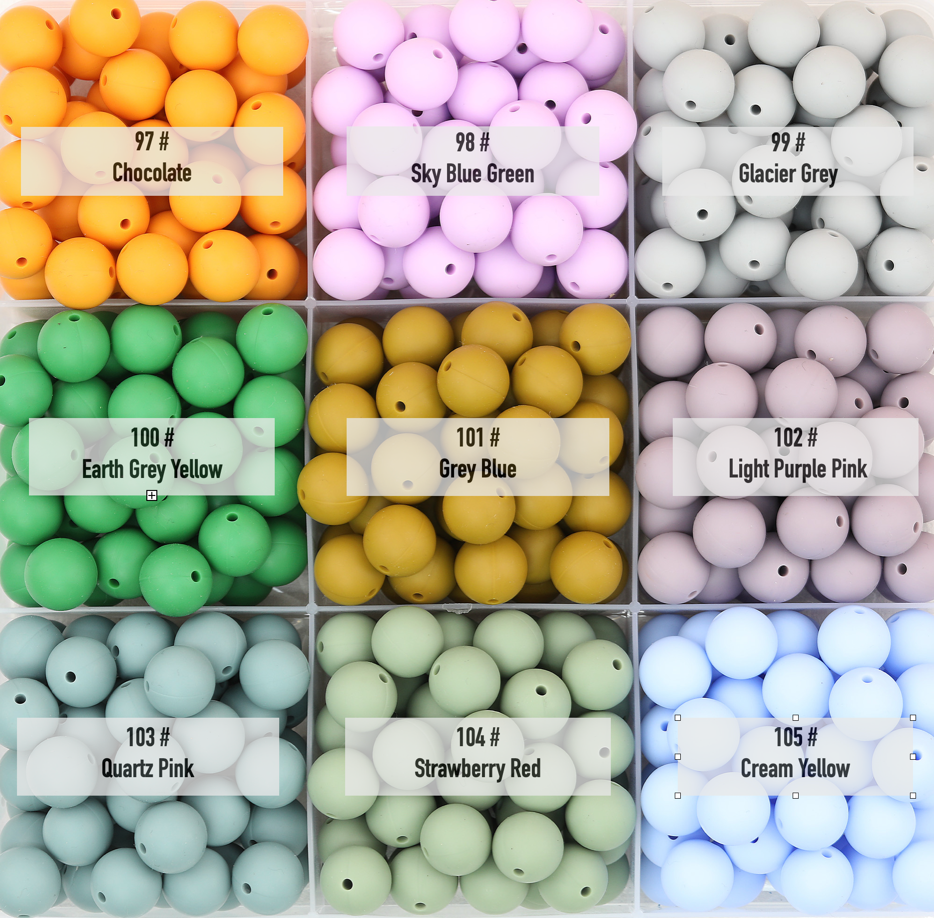50pcs 15mm Solid Color Round Silicone Beads-32 Colors（97-123） 2