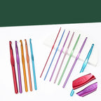 Aluminium Oxide Crochet Needles Variety of Sizes Rainbow Metallic 10pcs 3