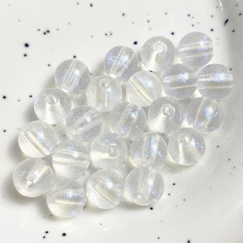 Colored Round Acrylic Beads 8mm Pastel Glossy Shimmer 100pcs 6